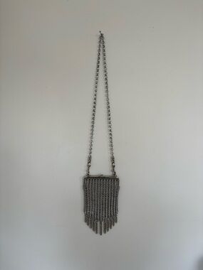 Silver Chainmail Fringe Crossbody Bag